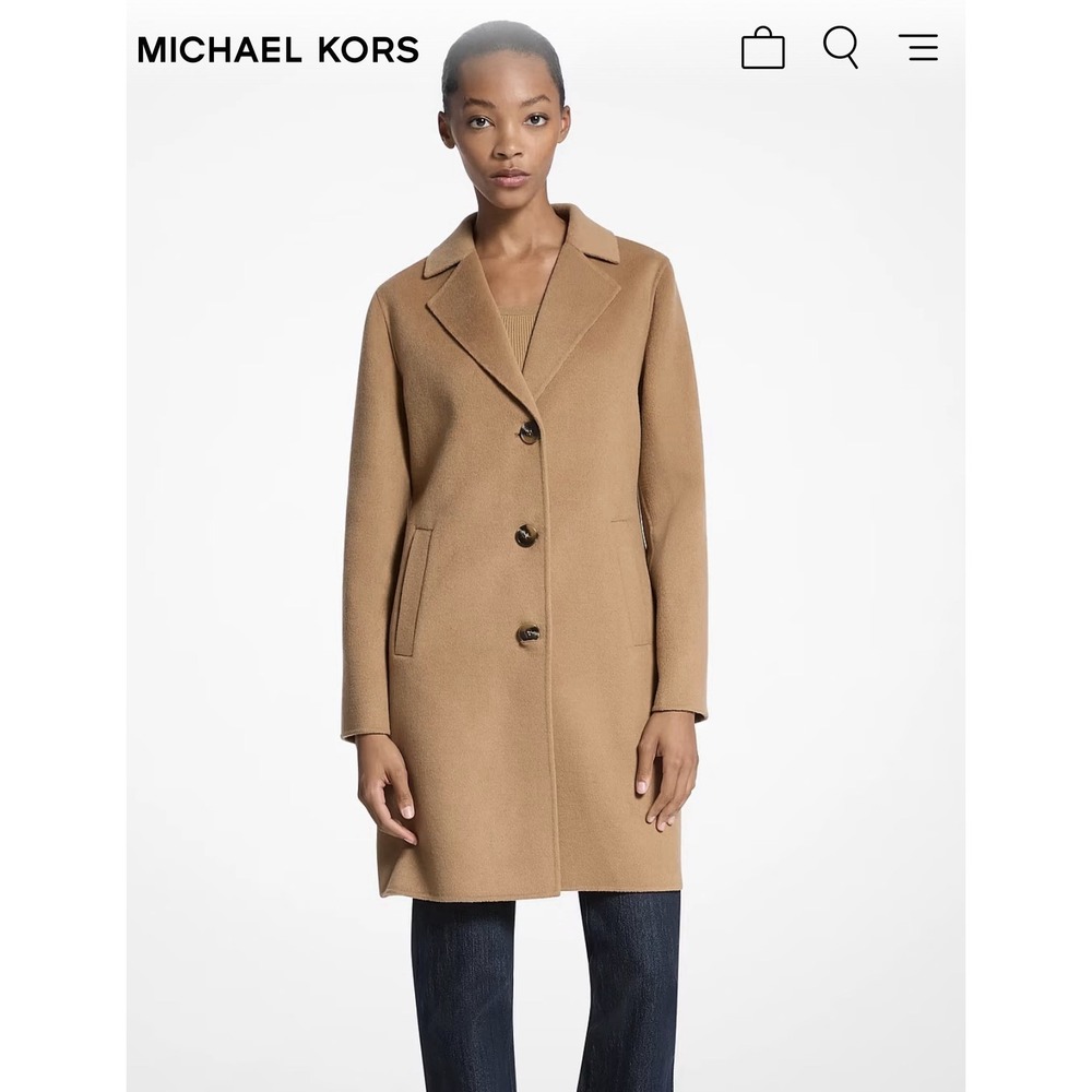 camel-colored Michael Kors single-breasted coat Small